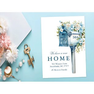Floral Mailbox Nieuw Huis We hebben verhuisd Kaart