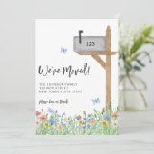 Floral Mailbox We zijn verhuisd Aankondiging (Staand voorkant)