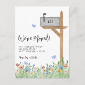 Floral Mailbox We zijn verhuisd Aankondigingskaart (Voorkant)