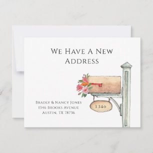 Floral Mailbox We zijn verhuisd vlak Notitiekaartje
