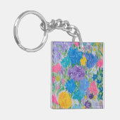 Floral Majesty Acryl Vierkant Sleutelhanger (Voorkant Links)