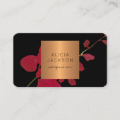 Floral make-up kunstenaar, salon modern zwart visitekaartje (Voorkant)
