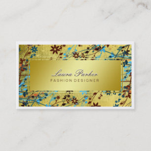 Floral Makeup Artist Hair Stylist Geel goud Visitekaartje