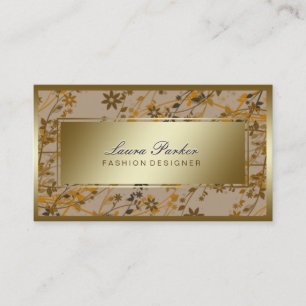 Floral Makeup Artist Hair Stylist Gold  Visitekaartje