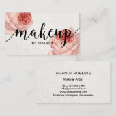  Floral Makeup kunstenaar Beauty Salon Visitekaartje (Voorkant / Achterkant)