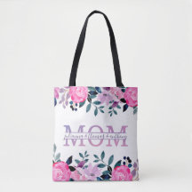 Floral mam gesplitst monogram met kinder namen