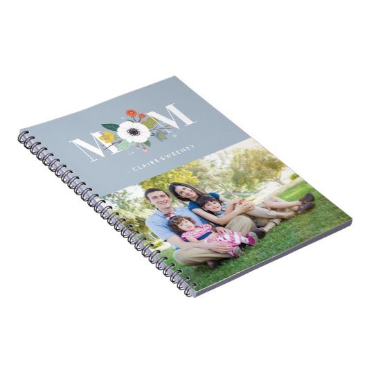 Floral Mam Journal - Dusty Blue Notitieboek (Rechterzijde)