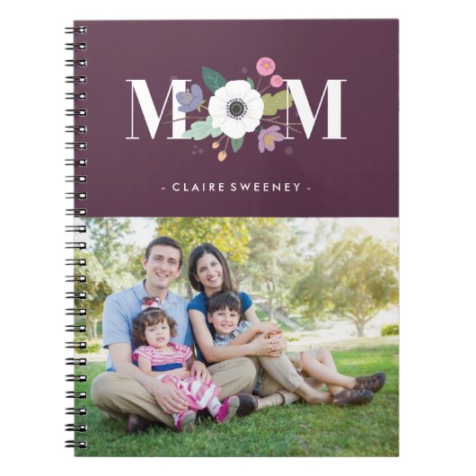 Floral Mam Journal - Plum Notitieboek (Voorkant)