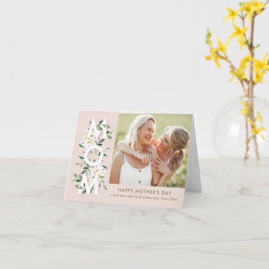 Floral mam Moederdag Fotokaart Kaart (Gele Bloem)