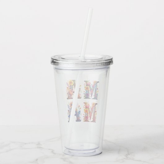 Floral MAMA Acryl Drinkbeker (Achterkant)