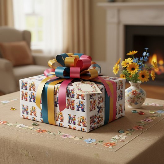 Floral MAMA Cadeaupapier