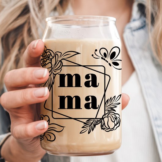 Floral Mama Custom 3 Kinder naam Blikvorm Glas