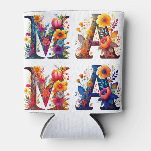 Floral MAMA gepersonaliseerd Blikjeskoeler (Voorkant)