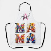 Floral MAMA gepersonaliseerd Schort (Voorkant)
