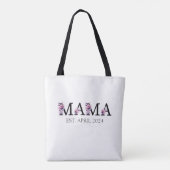 Floral Mama Nieuwe Moeder Tekst Canvas tas (Achterkant)