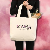 Floral Mama Nieuwe Moeder Tekst Grote Tote Bag