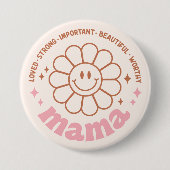 Floral Mama Ronde Button 7,6 Cm (Voorkant)