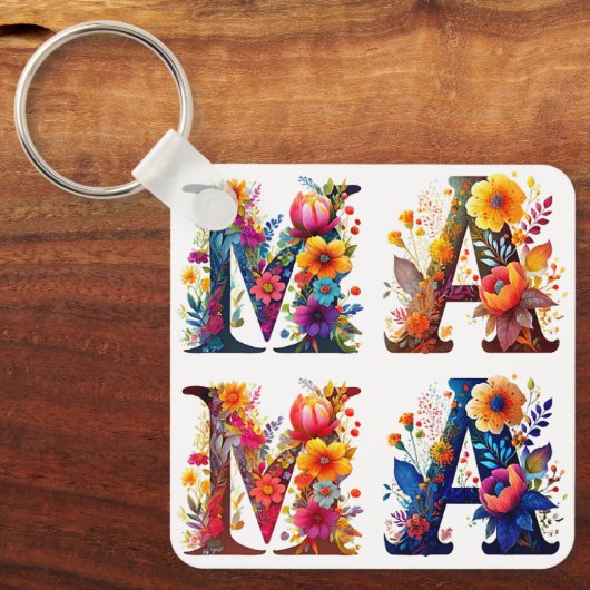 Floral MAMA Sleutelhanger (Voorkant)