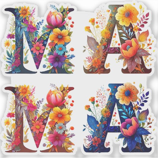 Floral MAMA Sticker (Voorkant)