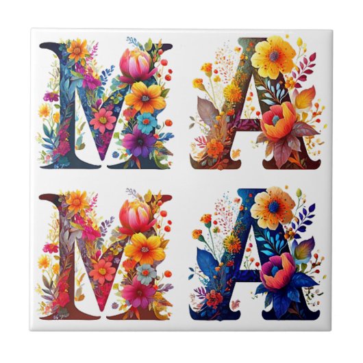 Floral MAMA Tegeltje (Voorkant)