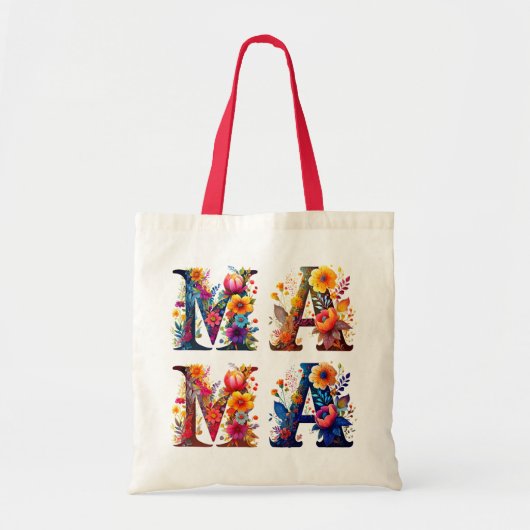 Floral MAMA Tote Bag (Voorkant)