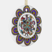 Floral mandal in Madhubani-stijl Keramisch Ornament (Rechts)