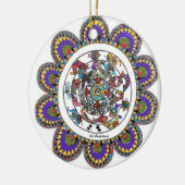 Floral mandal in Madhubani-stijl Keramisch Ornament (Links)