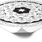 Floral Mandala 060517_4 in kleur-Uw-Eigen Poster (Hoek)