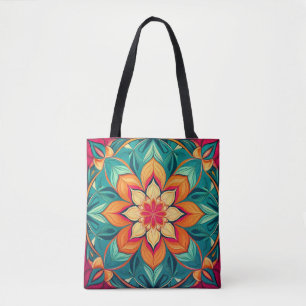 Floral Mandala Art – Kleurrijk Abstract Design Tote Bag