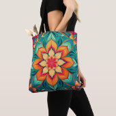 Floral Mandala Art – Kleurrijk Abstract Design Tote Bag (Dichtbij)