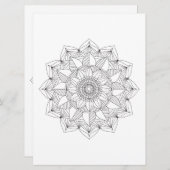 Floral Mandala Black Lines Coloring Sjabloon v1 (Voorkant / Achterkant)