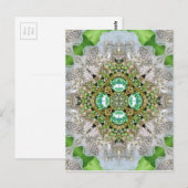 Floral mandala bling emerald groene neushoorn briefkaart (Voorkant / Achterkant)