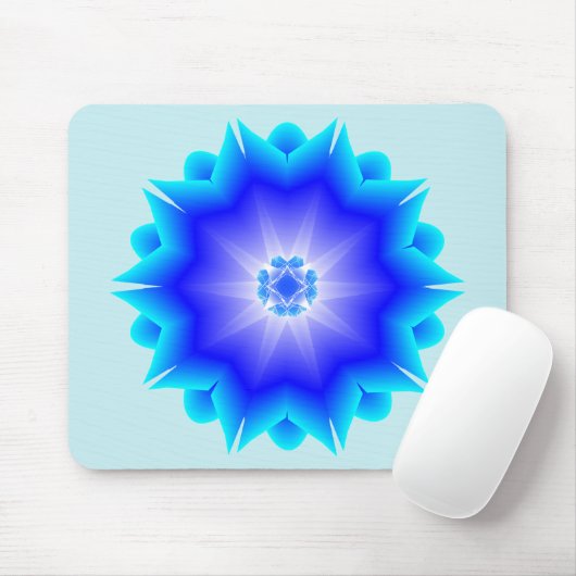 Floral Mandala blue Mousepad Muismat (Met muis)