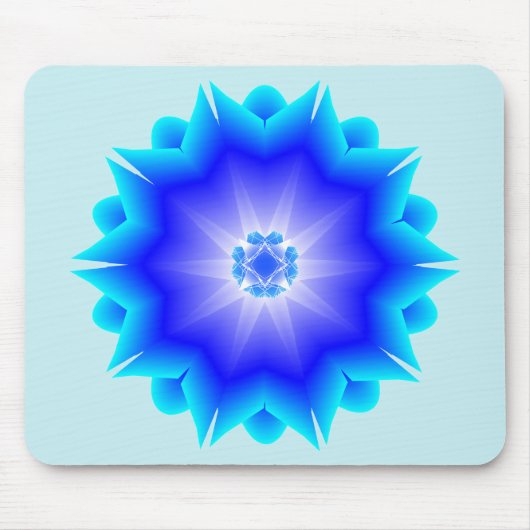 Floral Mandala blue Mousepad Muismat (Voorkant)