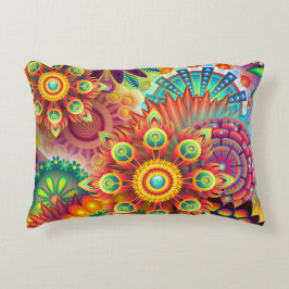 Floral Mandala Collage Psychedelic Accent Kussen