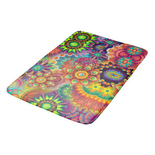 Floral Mandala Collage Psychedelic Badmat