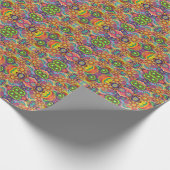 Floral Mandala Collage Psychedelic Cadeaupapier (Hoek)