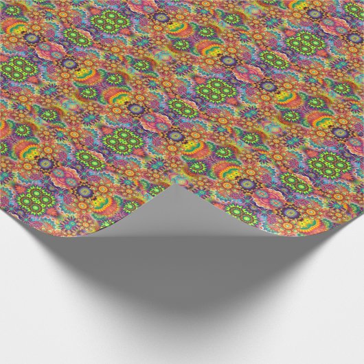 Floral Mandala Collage Psychedelic Cadeaupapier (Hoek)