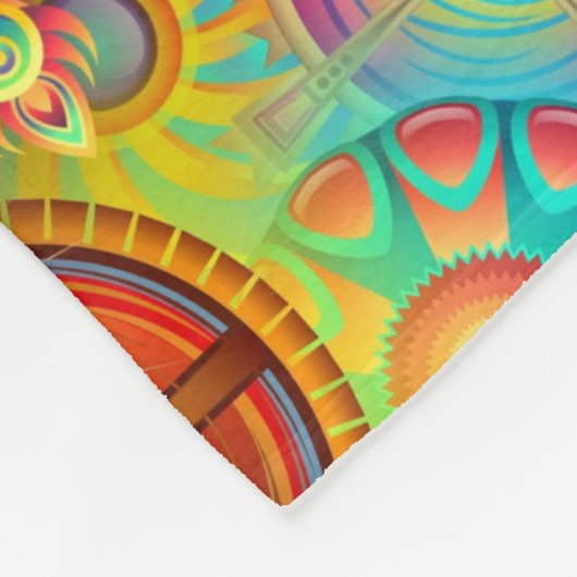 Floral Mandala Collage Psychedelic Fleece Deken (Hoek)