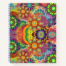 Floral Mandala Collage Psychedelic Notitieboek