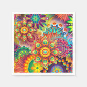 Floral Mandala Collage Psychedelic Servet (Voorkant)