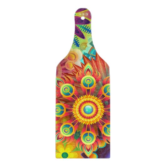 Floral Mandala Collage Psychedelic Snijplank (Voorkant)