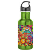 Floral Mandala Collage Psychedelic Waterfles (Voorkant)