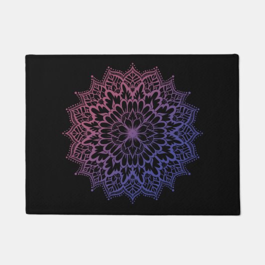 Floral Mandala Flower Yoga Deurmat (Voorkant)