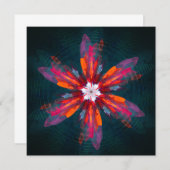 Floral Mandala Flowers Oranje Red Blue Abstract (Voorkant / Achterkant)