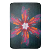 Floral Mandala Flowers Oranje Red Blue Abstract Badmat (Voorkant Verticaal)