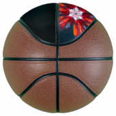 Floral Mandala Flowers Oranje Red Blue Abstract Basketbal (Rechts)