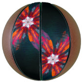 Floral Mandala Flowers Oranje Red Blue Abstract Basketbal (Verticaal)
