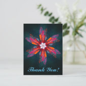 Floral Mandala Flowers Oranje Red Blue Abstract Briefkaart (Staand voorkant)