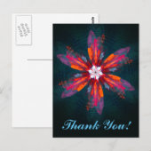 Floral Mandala Flowers Oranje Red Blue Abstract Briefkaart (Voorkant / Achterkant)